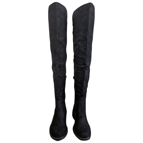 Sun and Stone Women's Over the Knee Allicce Black Microsuede Boots Size 5 - Picture 4 of 13